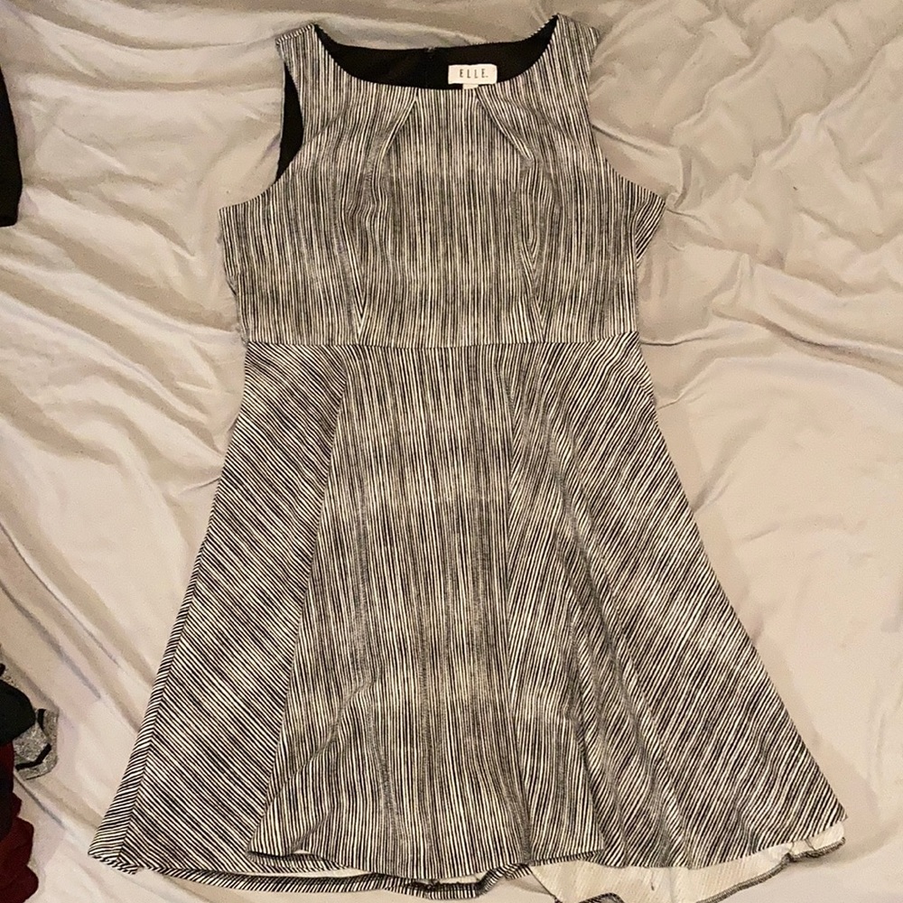 Business Casual Black and White Dress
